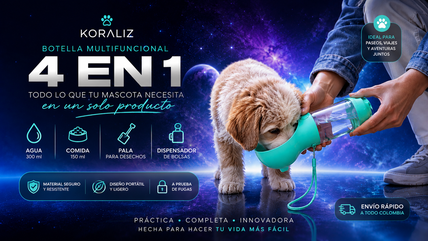 Todo lo que tu mascota necesita en un solo accesorio.